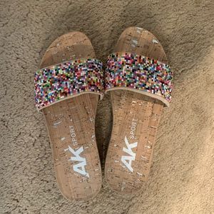 AK Sport rainbow slide PRIDE MONTH! Sz7 like new!